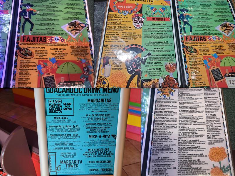 Guacaholic Mexican Grill And Bar Menu