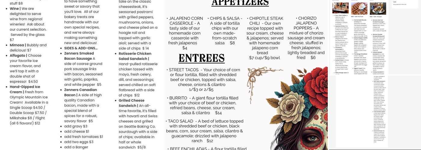 The Tin Snug Menu