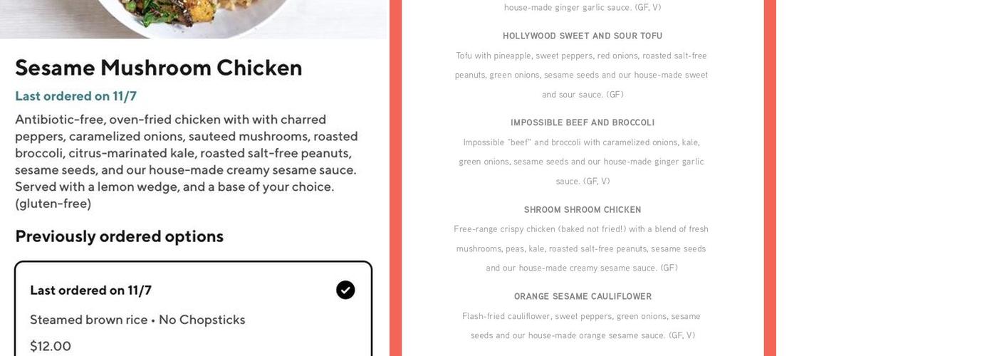 Ginger Bowls Menu