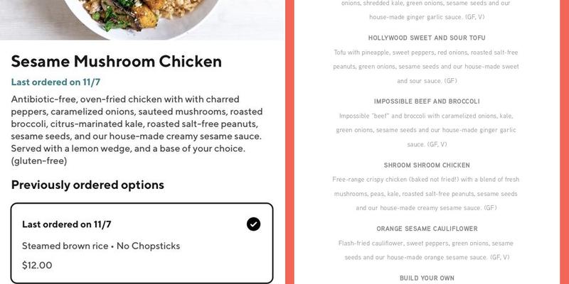 Ginger Bowls Menu