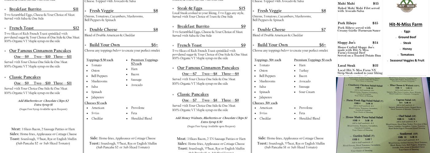 C.T.'s Diner & Events Menu