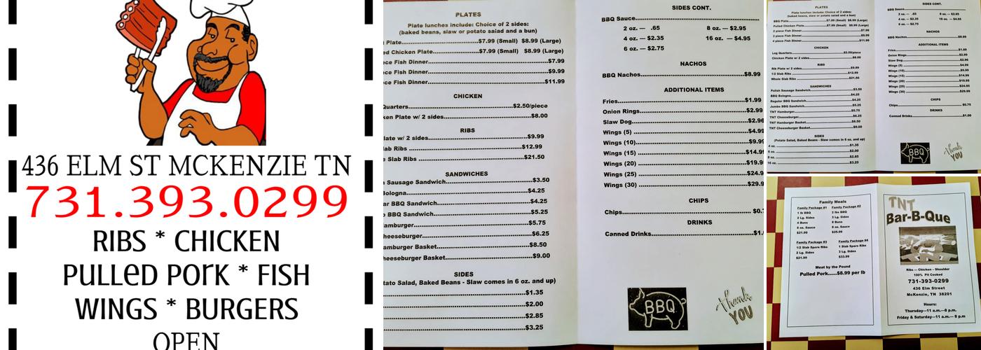 TNT BBQ Menu