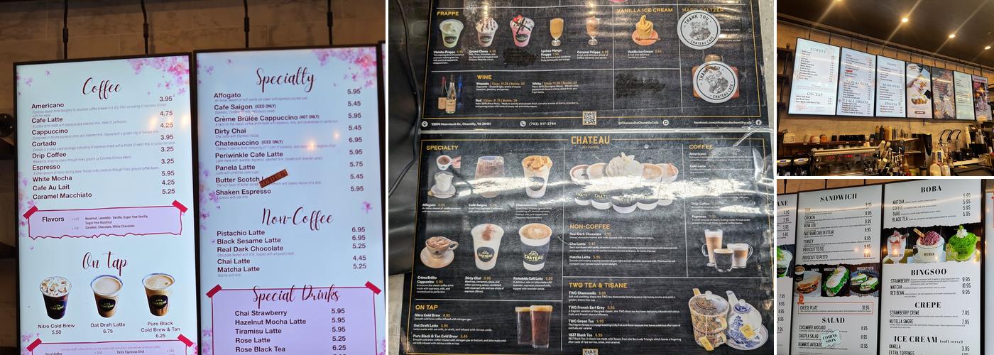 Chateau de Chantilly Cafe Menu