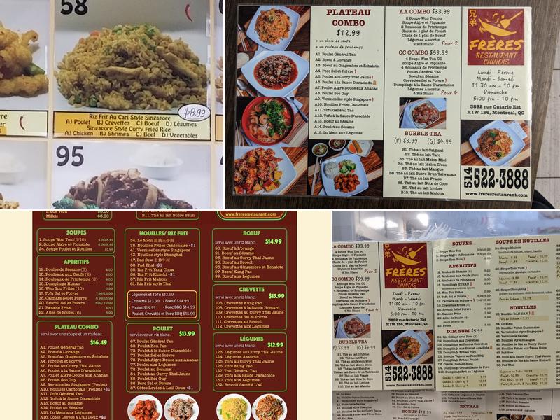 Freres Restaurant Menu