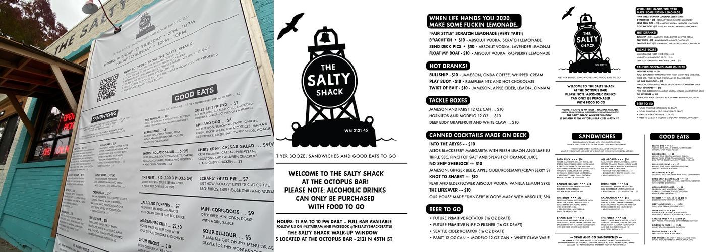 The Salty Shack Menu