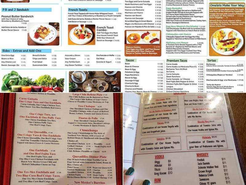 Las Guitarras Restaurant Mexican-Steaks-Seafood Menu