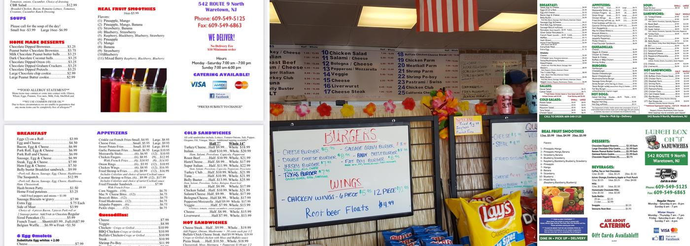Lunchbox Waretown Menu