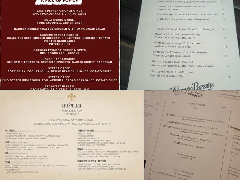 Henry Parsons Project Menu