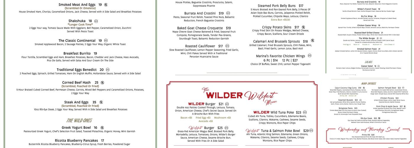 Wilder Menu