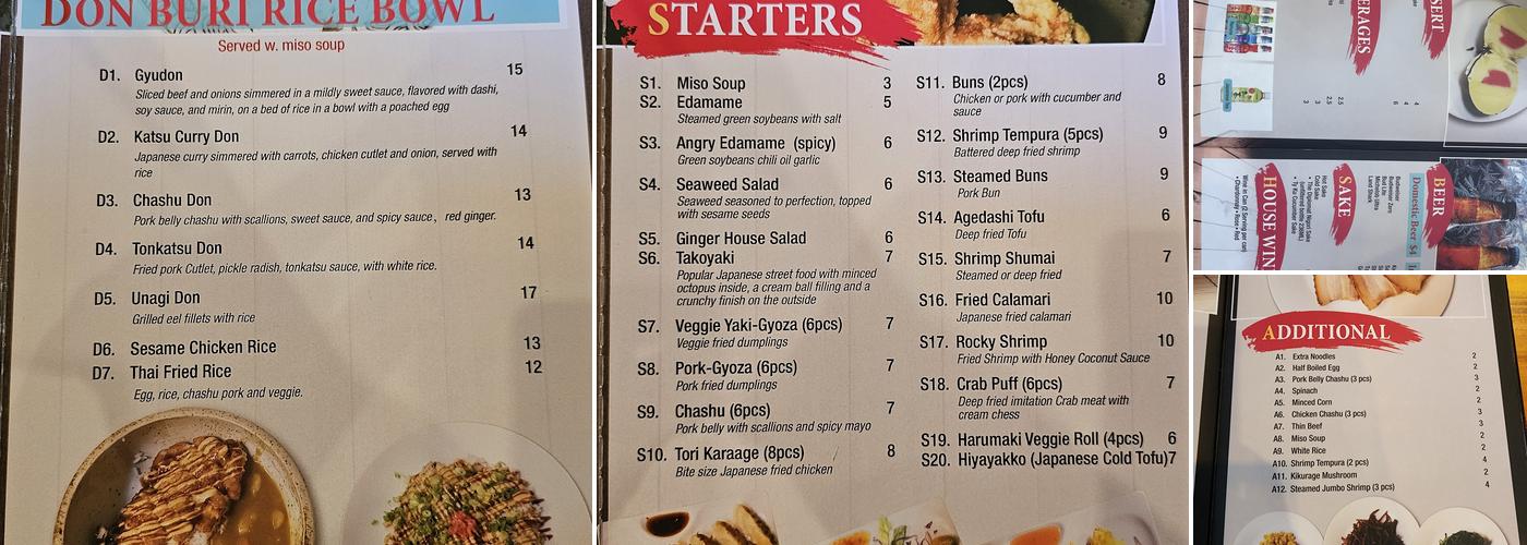 FUKU RAMEN - TTown Menu