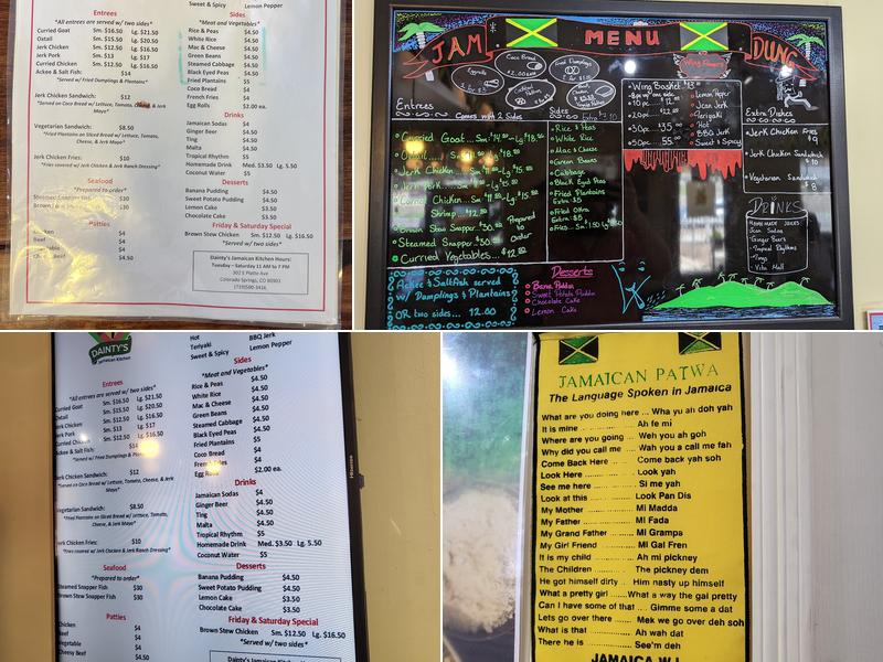 Dainty's Kitchen Menu