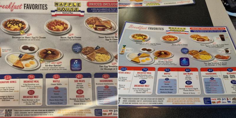 Waffle House Menu