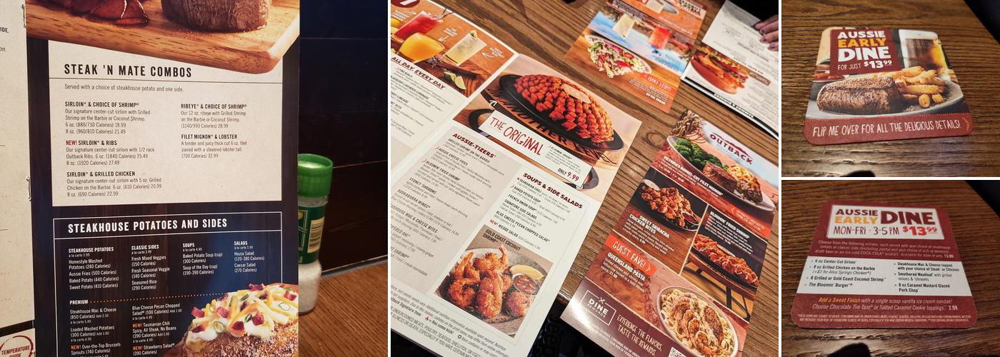 Outback Steakhouse Menu