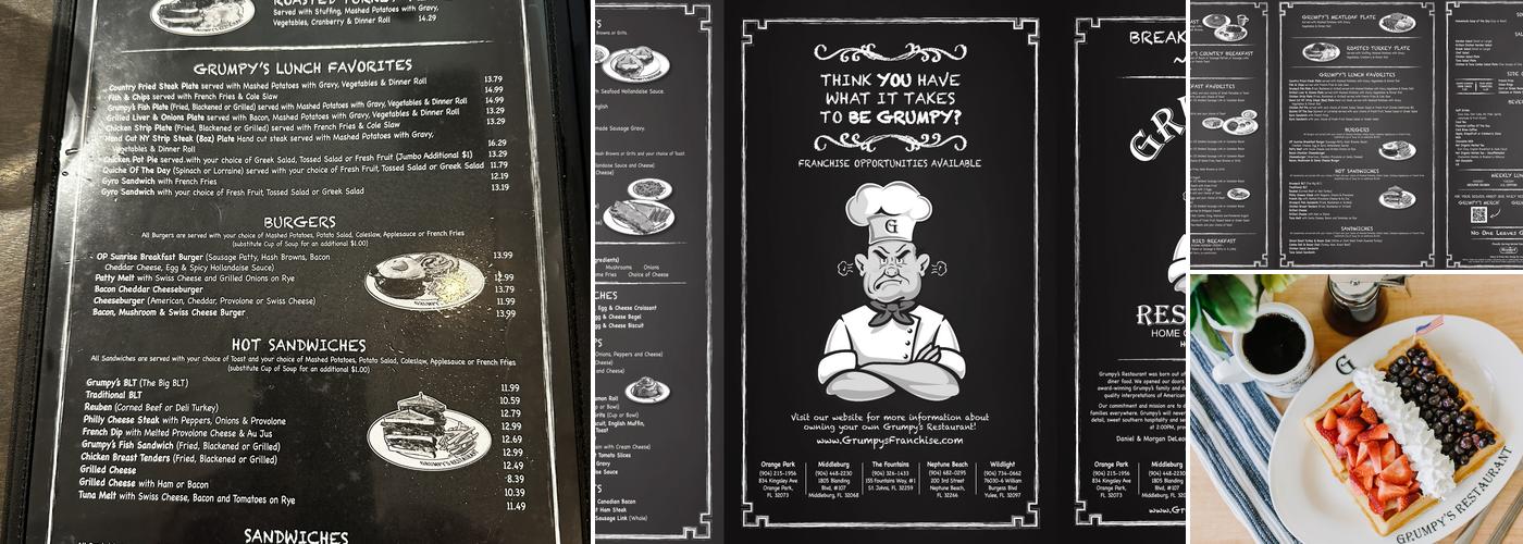 Grumpy's Restaurant Menu
