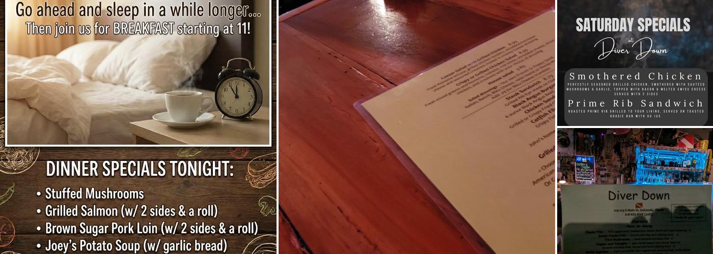 Diver Down Menu