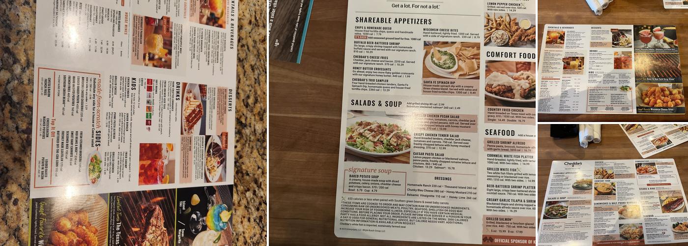 Cheddar's Scratch Kitchen Menu