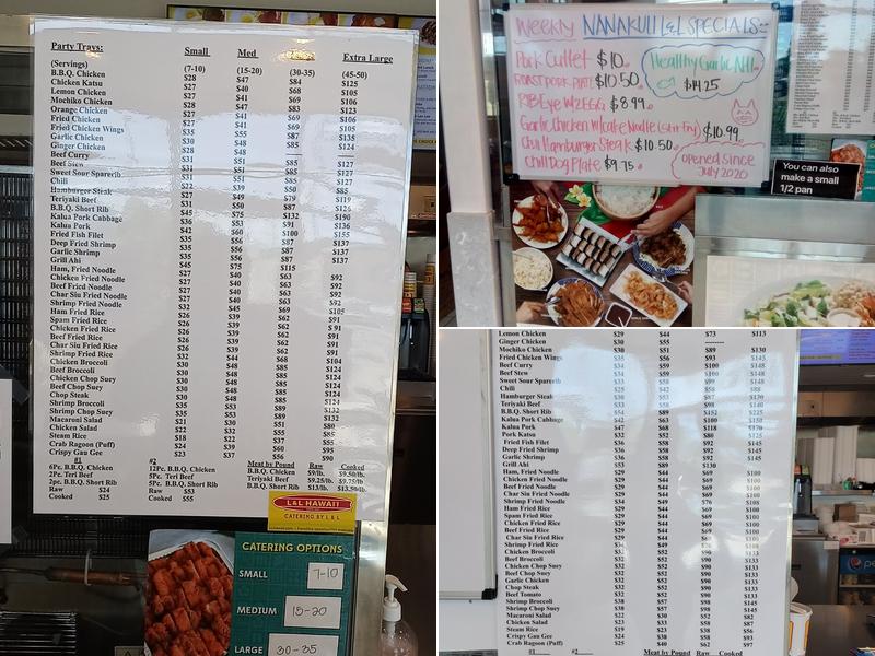 L&L Hawaiian Barbecue Menu