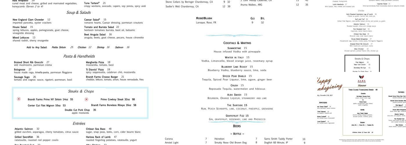 ALBA on 53 Menu