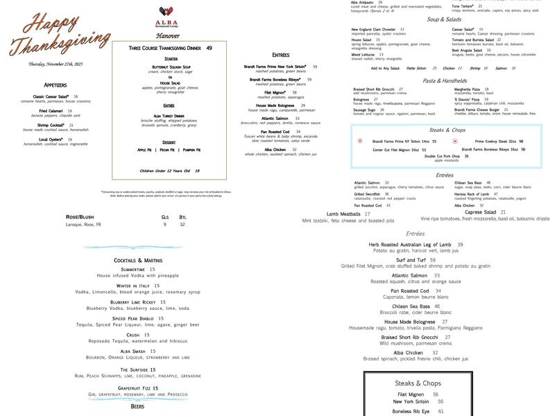 ALBA on 53 Menu