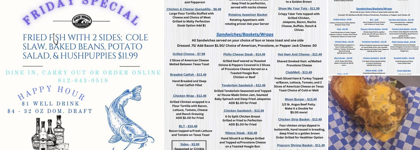 Half Moon Saloon Menu