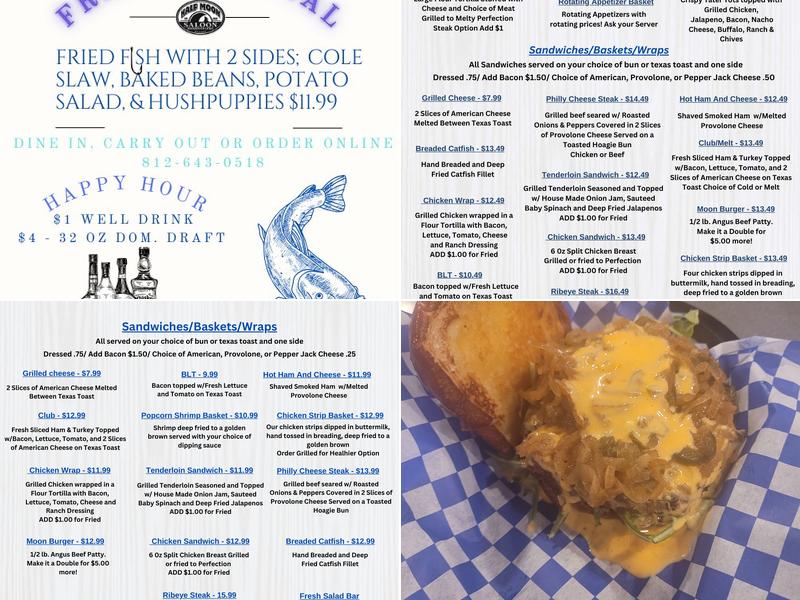 Half Moon Saloon Menu