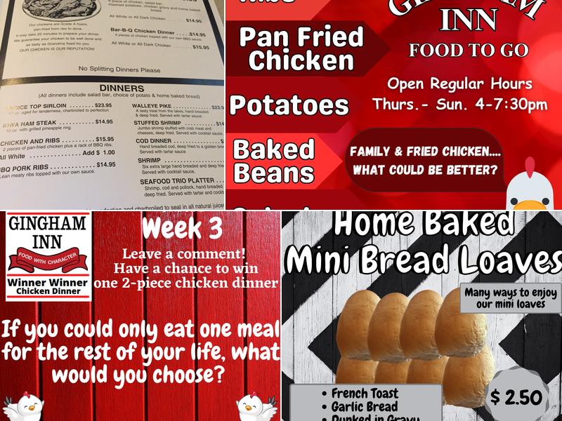 Gingham Inn To Go Menu