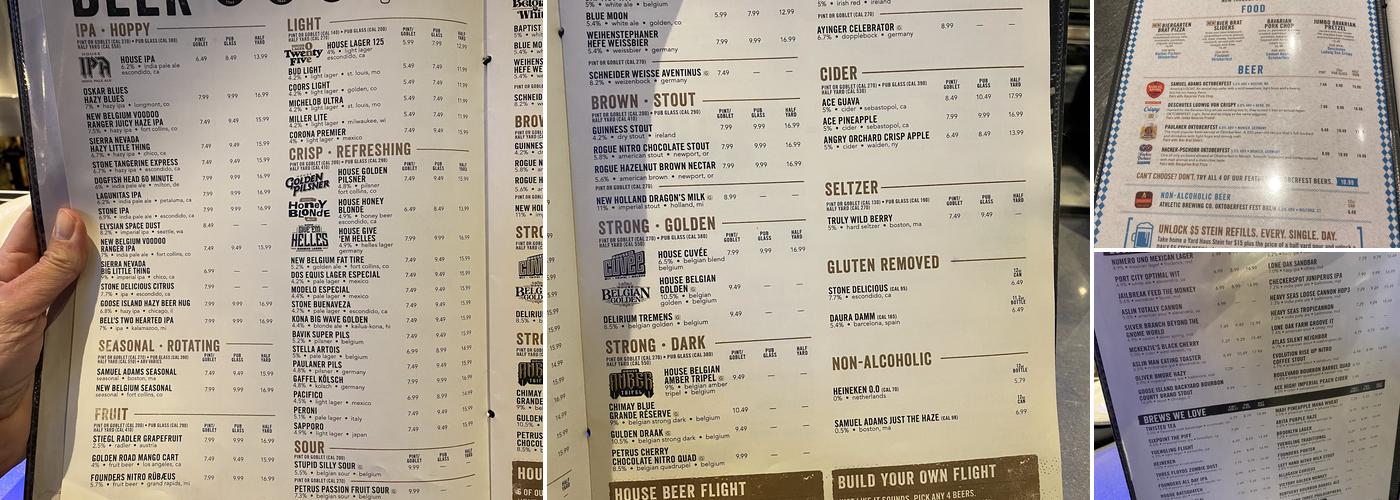 Yard House Menu