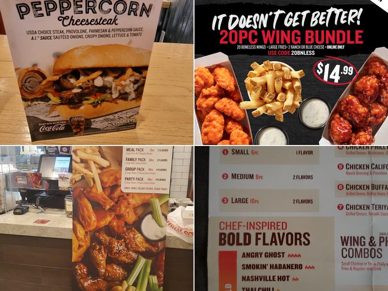 Charleys Cheesesteaks and Wings Menu