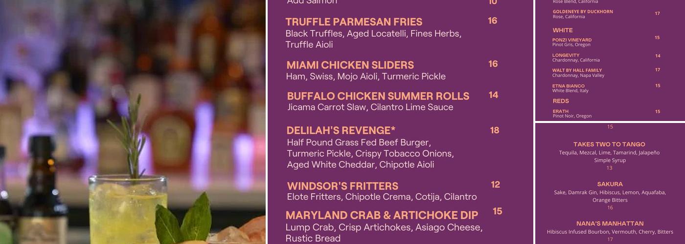 Figleaf Bar & Lounge Menu