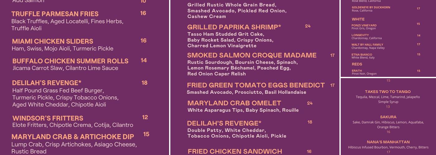 Figleaf Bar & Lounge Menu