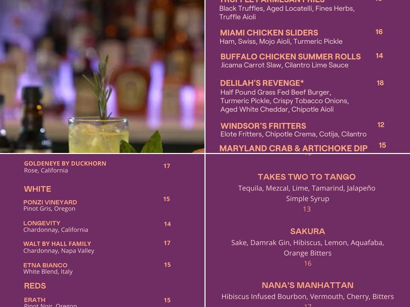 Figleaf Bar & Lounge Menu