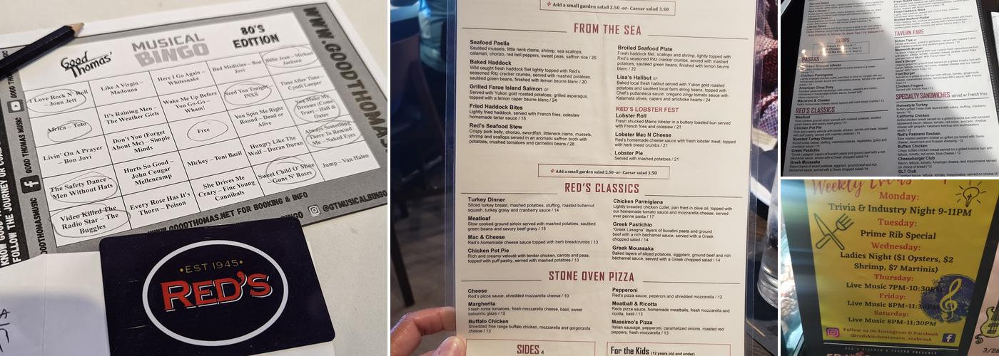 Red's Kitchen + Tavern Menu