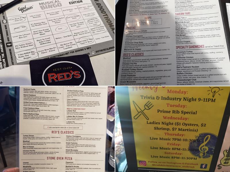 Red's Kitchen + Tavern Menu