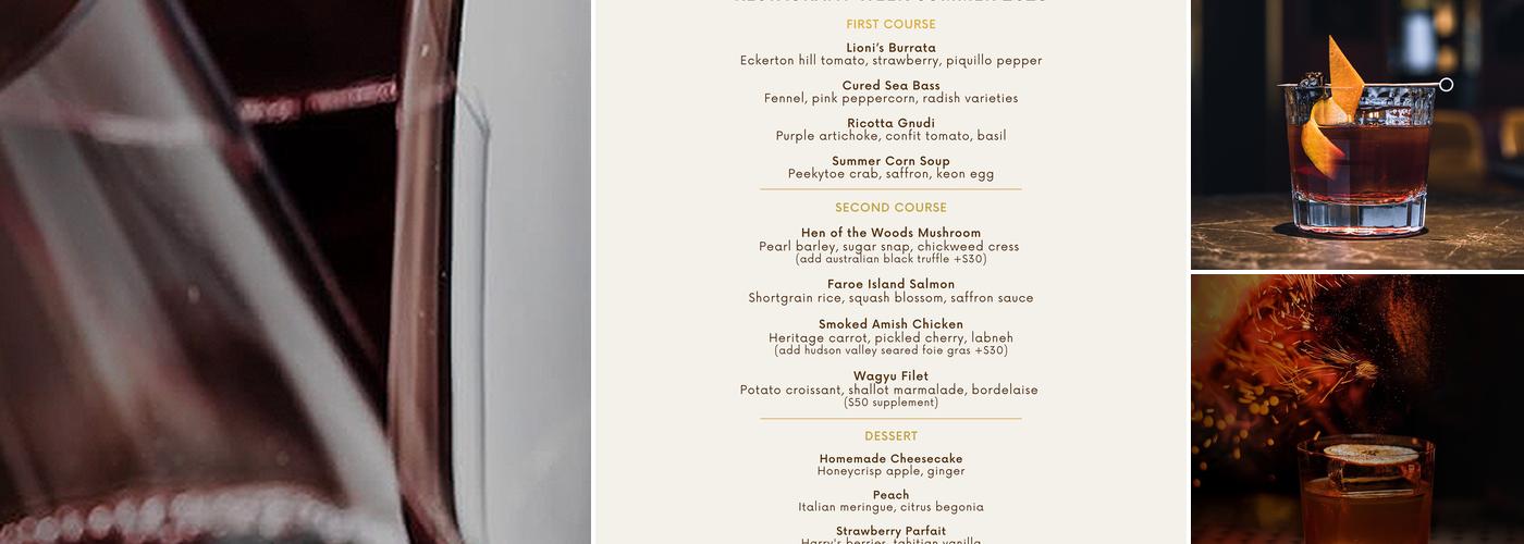 Vestry Menu