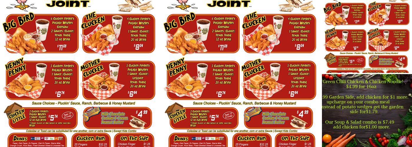 Another Plucking Chicken Joint Menu