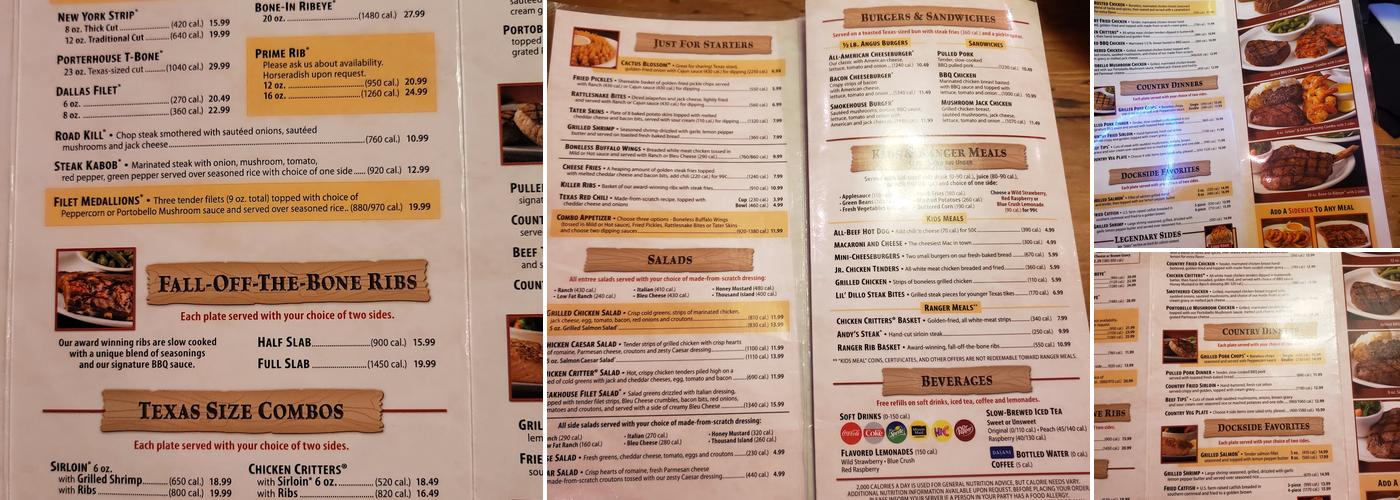 Texas Roadhouse Menu
