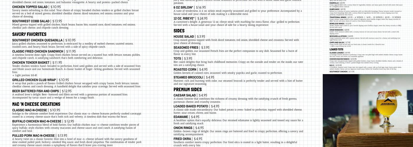 Happy Monk Menu