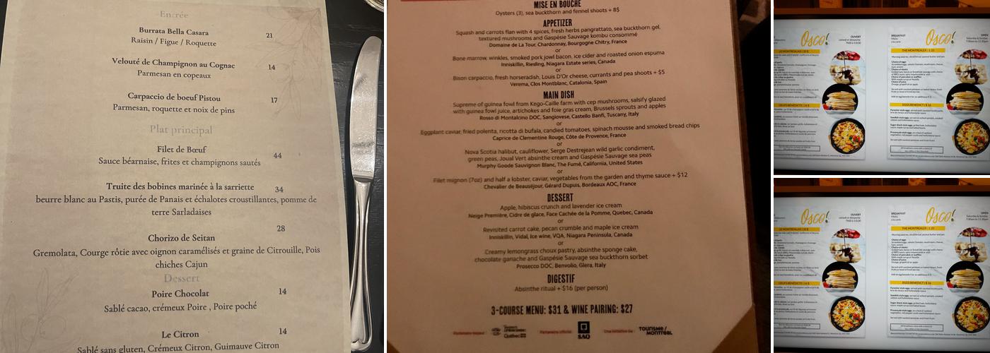 Osco! Menu