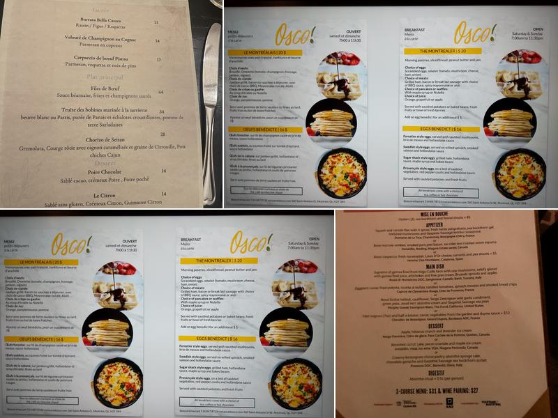 Osco! Menu