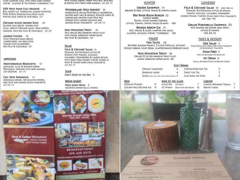 Hunt & Gather Restaurant Menu