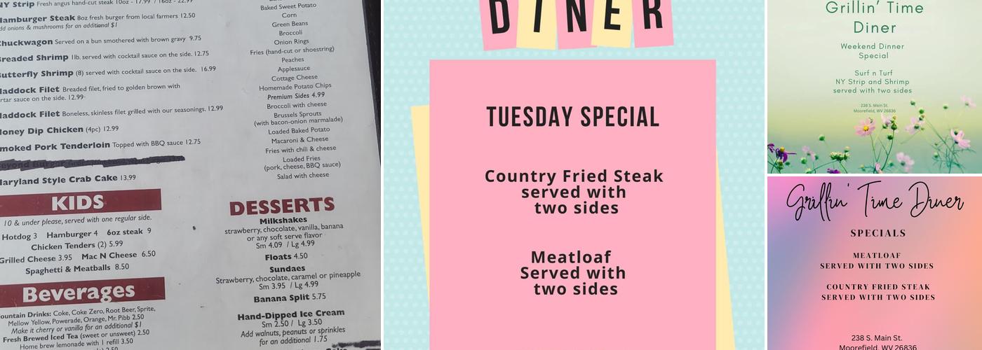 Grillin' Time Diner Menu