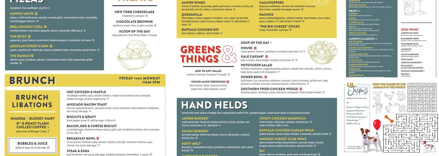 Jasper's Menu