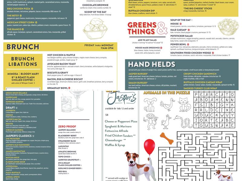 Jasper's Menu