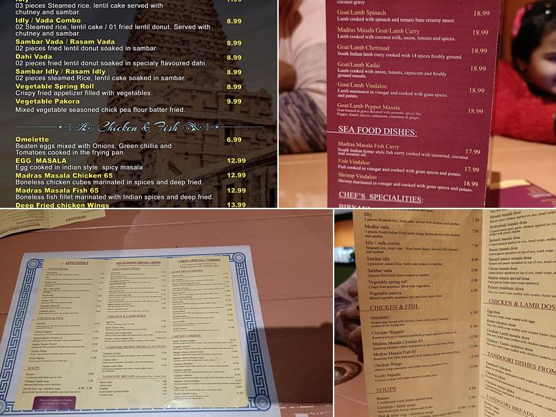 Madras masala & grill Menu