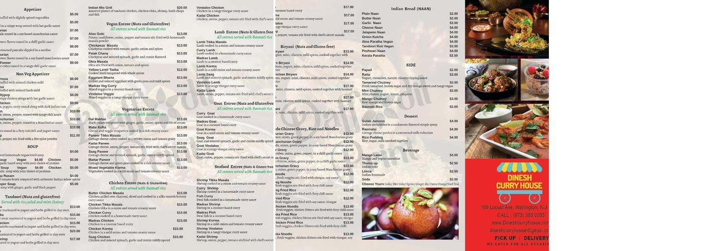 Dinesh curry house & deli Menu