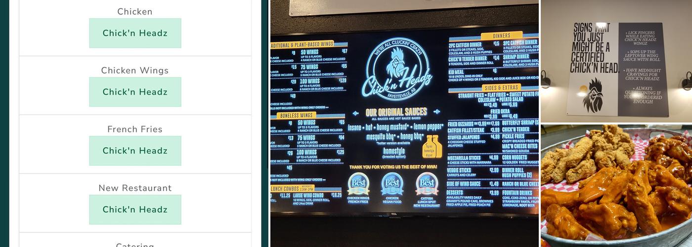 Chick'n Headz Menu