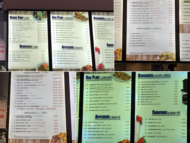 Pho Nation Menu
