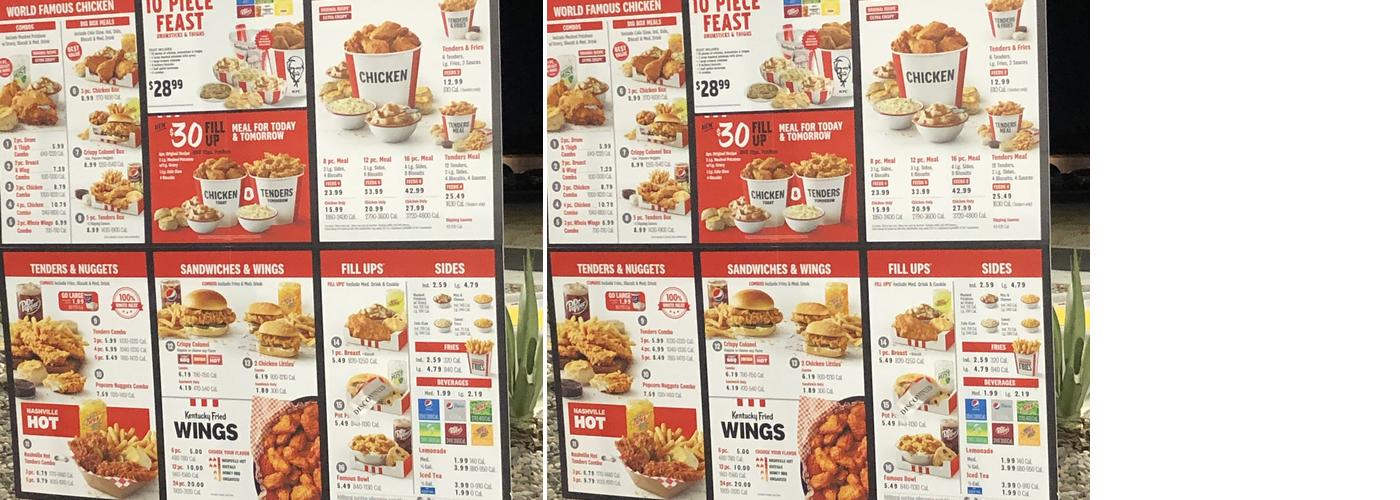 KFC Menu