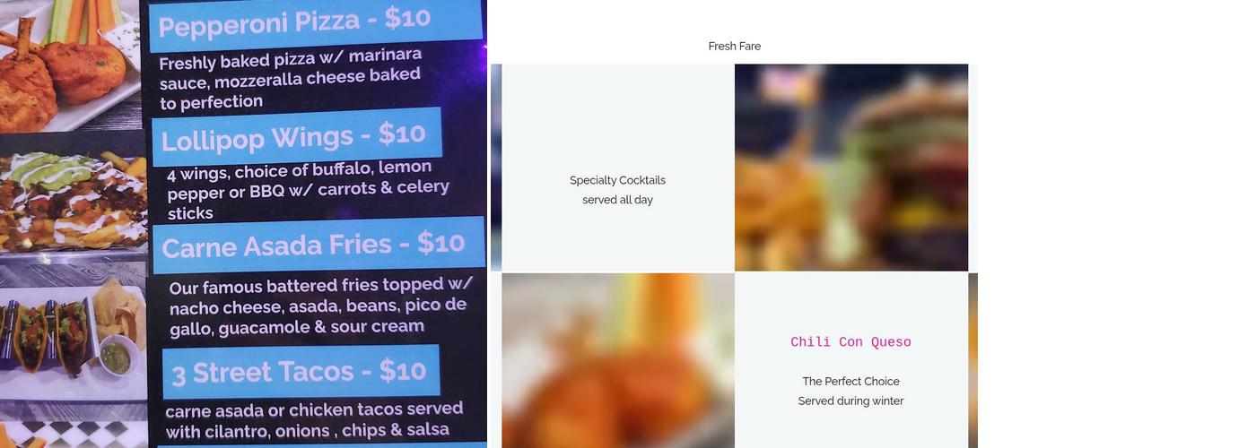 Flashbackz Lounge & Grill Menu