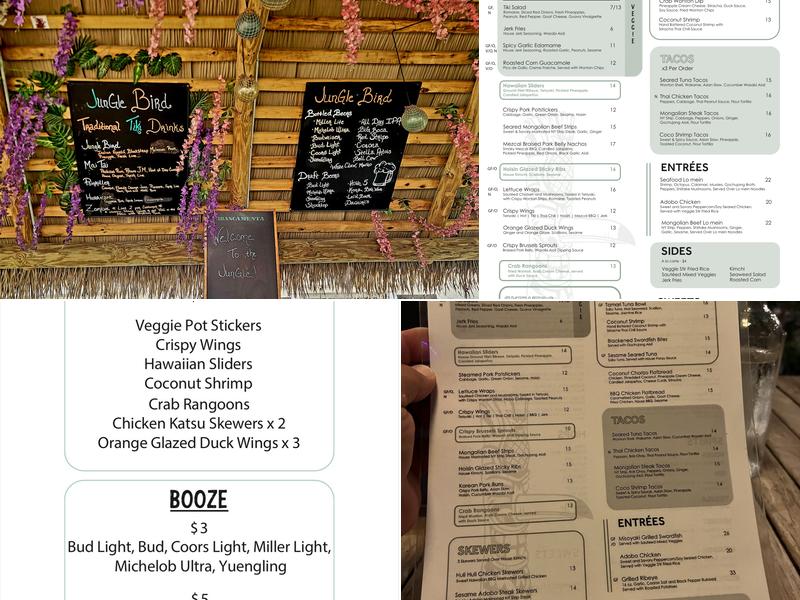 Jungle Bird Tiki Menu